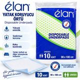 Elan Yatak Koruyucu Örtü 90X180 cm 10'lu Tek Kullanımlık Emici Hasta Altı Bezi 5 Paket - Standart
