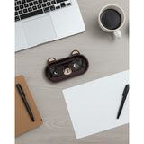 Elana Design Sevimli Ayı Tasarımlı Gözlük Kabı & Takı Kutusu 17 cm Kahverengi Çok Amaçlı Organizer