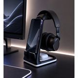 Elana Design Witcher Kulaklık Standı – Gamer Kulaklık & Telefon Standı | Beyaz-Gri | (1 Adet Mini Figür Hediyeli) - Siyah - Beyaz