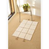 Elani Tekli Banyo Paspası %100 Pamuk 50x80 cm Bej