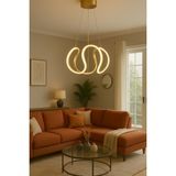 Elara Gold LED Avize – Modern Salon & Oturma Odası
