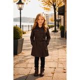 Elaria Collection Çocuk Günlük Trençkot I Dokuma Kumaş Pamuklu Astarlı Kemerli Mevsimlik Şık Kız Çocuk Trençkot