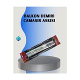 Elarque Çamaşır Kurutmalık Balkonlar Için Kare Demir Askılık, 25X60 Cm, Hava Koşullarına Dayanıklı - 25 x 60 cm