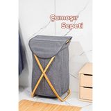 Elarque Çamaşır Sepeti Bambu Banyo Düzenleyici ve Kirli - 40,5X65,5 Cm, Estetik ve - 40,5 x 65,5 cm