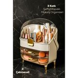Elarque Makyaj & Takı Organizeri 3 Katlı ve 2 Çekmeceli Çok Fonksiyonlu Organizer