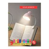 Elarque Masa ve Gece Lambası Mandallı Pembe Kitap Okuma Lambası - LED Işıklı ve Taşınabilir