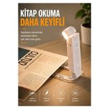 Elarque Masa ve Gece Lambası USB Şarjlı Klipsli LED Kitap Okuma Lambası, 3 Renk ve 9 Mod Seçenekli