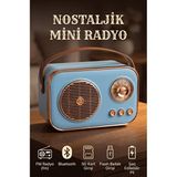 Elarque Nostaljik Radyo Bluetooth ve Fm Özellikli Mini Nostajik Radyo, Şarjlı Taşınabilir Hoparlör