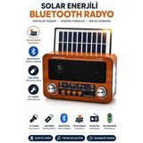 Elarque Nostaljik Radyo Solar Panelli Fenerli Klasik ve Müzik Kutusu