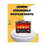 Elarque Nostaljik Radyo Solar Şarjlı Alev Işıklı Bluetooth Hoparlör ile Atmosfer Yaratın