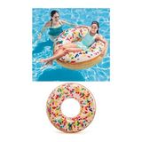 Elarque Plaj Oyuncakları Şişme Donut Simit, Renkli ve Güvenli Yüzme Simidi, 119CM