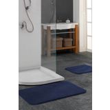 ELART Banyo Paspas Takımı 2li kaydırmaz tabanlı peluş doly lacivert