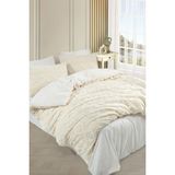 Elart Bonny Peluş Nevresim Takımı 4 Parça Tek Kişilik Ekru - 160 x 220 cm