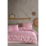 Elart Elart fitted Nevresim Takımı Çift Kişilik Doğal Pamuk Ranfors 4 Parça Felicity - 200 x 220 cm - Pudra