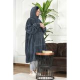 Elart Enjoy Tv Battaniyesi Wellsoft Kapüşonlu Giyilebilir Unisex Over Size (80X110 Cm) Antrasit