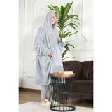 Elart Enjoy Tv Battaniyesi Wellsoft Kapüşonlu Giyilebilir Unisex Over Size (80X110 Cm) Gri - 80 x 110 cm