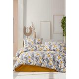 Elart Flores Nevresim Takımı Tek Kişilik Ranforce 3 Parça (160x220 cm) Sarı