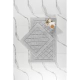 Elart Frio Banyo Halısı Paspas Takımı Pamuklu 2 Adet 60x100 Cm Gri Gri
