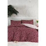 Elart Jasmin Nevresim Takımı Çift Kişilik %100 Pamuk Ranforce Lastikli Çarşaf 200x220 Cm Bordo Bordo
