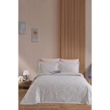 Elart Petra Yatak Örtüsü Takımı Çift Kişilik Keten Görünümlü 3 Parça (240x230 cm) Ekru