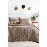 Elart Porto Flame Çift Kişilik Kadife Yatak Örtüsü Seti (240x260 cm) Bej - 240 x 260 cm