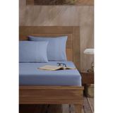 Elart Ranforce Fitted Çift Kişilik Çarşaf Pamuk (160x200cm) Mavi