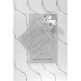 Elart Solid Banyo Halısı Paspas Takımı Pamuklu 2 Adet 60x100 Cm Gri Gri