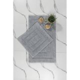 Elart Solid Banyo Halısı Paspas Takımı Pamuklu 2 Adet (60X100 Cm) Indigo - İndigo