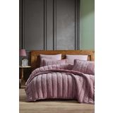 Elart Velvet Comfort Set Uyku Seti Çift Kişilik Kadife 6 parça (230x220cm) Gülkurusu