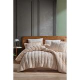 Elart Velvet Kadife 3 Parça Uykuseti 230x220 cm Desenli Cappuccino Renkli Yatak Örtüsü