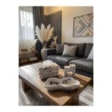 ELASİBEL HOME Dekoratif Bubble Peçetelik, 2’li Sevgili Mumluk, Anahtarlık Pinterest Mermer Desenli 5 Parça Lüks Salon Seti