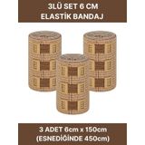 Elastik Bandaj Seti 3 Lü 3x6cm 12 Klipsli 4,5 Metreye Kadar Uzar, Spor Ve Günlük Kullanım