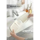 Elastik Musluk Matı Su Tutucu Düzenleyici Kaydırmaz Taban Organizer Mutfak Banyo Lavabo Beyaz