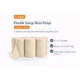 Elastik Sargı Bezi Krep 15 cm x 4 M 5 Adet Esnek Krep Bandaj Elastik Sargı Bezi Seti