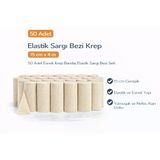 Elastik Sargı Bezi Krep 15 cm x 4 M 50 Adet Esnek Krep Bandaj Elastik Sargı Bezi Seti