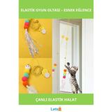 Elastik Yapışkanlı Kedi Oyun Oltası Çanlı Eğlenceli Oyun