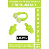 Elastik Yumuşak Havuz Deniz Su Sızdırma Gürültü Önleyici Kulak Burun Tıkacı Seti
