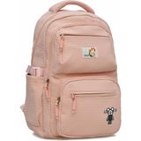 Elatae Çocuk Ortopedik Çok Gözlü Okul Çantası Ergonomik Tasarım 45x29x13 cm Pembe - Mercan