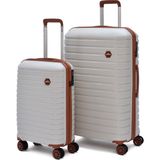 Elatae Ground 2’li Valiz Seti Kabin + Büyük Kırılmaz Pp Hafif 360° Sessiz Teker 010663 - Bej - Camel