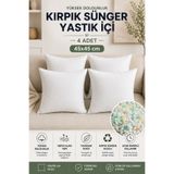 Elay Tekstil 4’lü 45x45 cm Kırpık Sünger Kırlent İç Yastık – Dolgun Dekoratif Yastık İçi