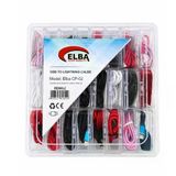 Elba Cp-02 Şeffaf Kutulu Usb To Lightning (kırmızı,beyaz,pembe,siyah,lacivert)24lü Şarj Kablosu