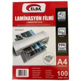 Elba Laminasyon Filmi A4 100 Mıc 100 Lü 216X303 Yüksek Kalite Laminasyon Filmi Paket