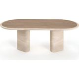 Elba Traverten Yemek Masası - Standart (90CMX190CMX75CM) - Naturel