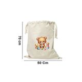 Elbasan Tekstil 50 x 70 cm Kanvas oyuncak Torbası Sevimli Ayıcık