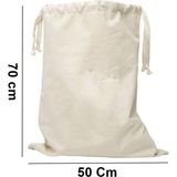 Elbasan Tekstil 50 X 70 Kanvas Çok Amaçlı Kirli Çamaşır Torbası 50X70 1 Adet Bej Kumaş 0-19 L