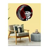 Elbasan Tekstil Atatürk Temalı Ahşap Duvar Saati 29 X 29 Cm