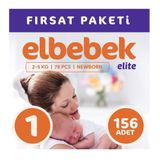 Elbebek Elite No:1 Yenidoğan 156 Adet Bebek Bezi