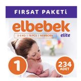 Elbebek Elite No:1 Yenidoğan 234 Adet Bebek Bezi
