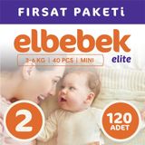 Elbebek Elite No:2 Mini 120 Adet Bebek Bezi