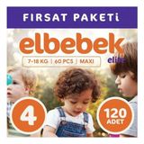 Elbebek Elite No:4 Maxi 120 Adet Bebek Bezi